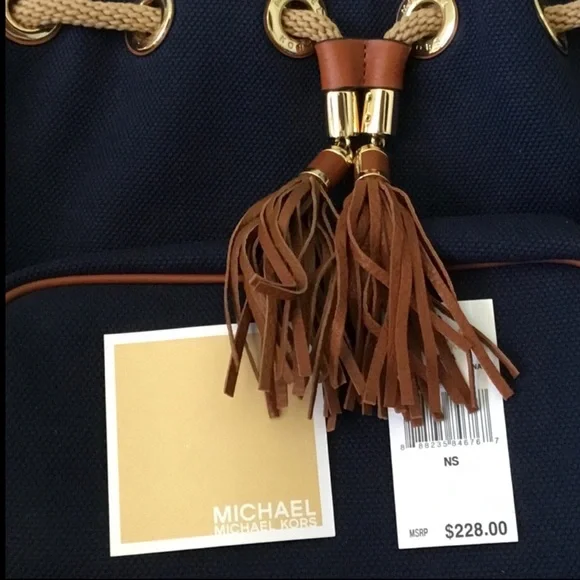 Michael Michael Kors Marina Navy Canvas Bag - Picture 8 of 8